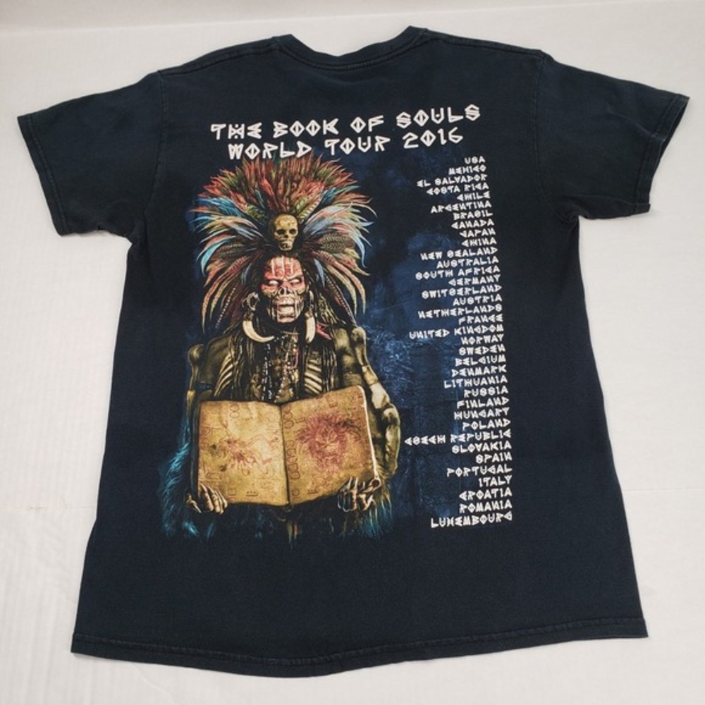 Iron Maiden T-Shirt Mens Medium Black Book of Souls 2016 World Tour Metal Rock - Picture 2 of 13